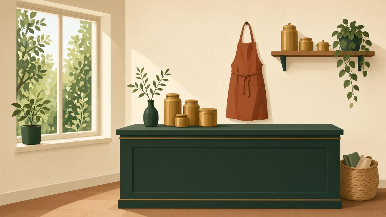 Example illustration of a shop counter. It is not a client's premises.